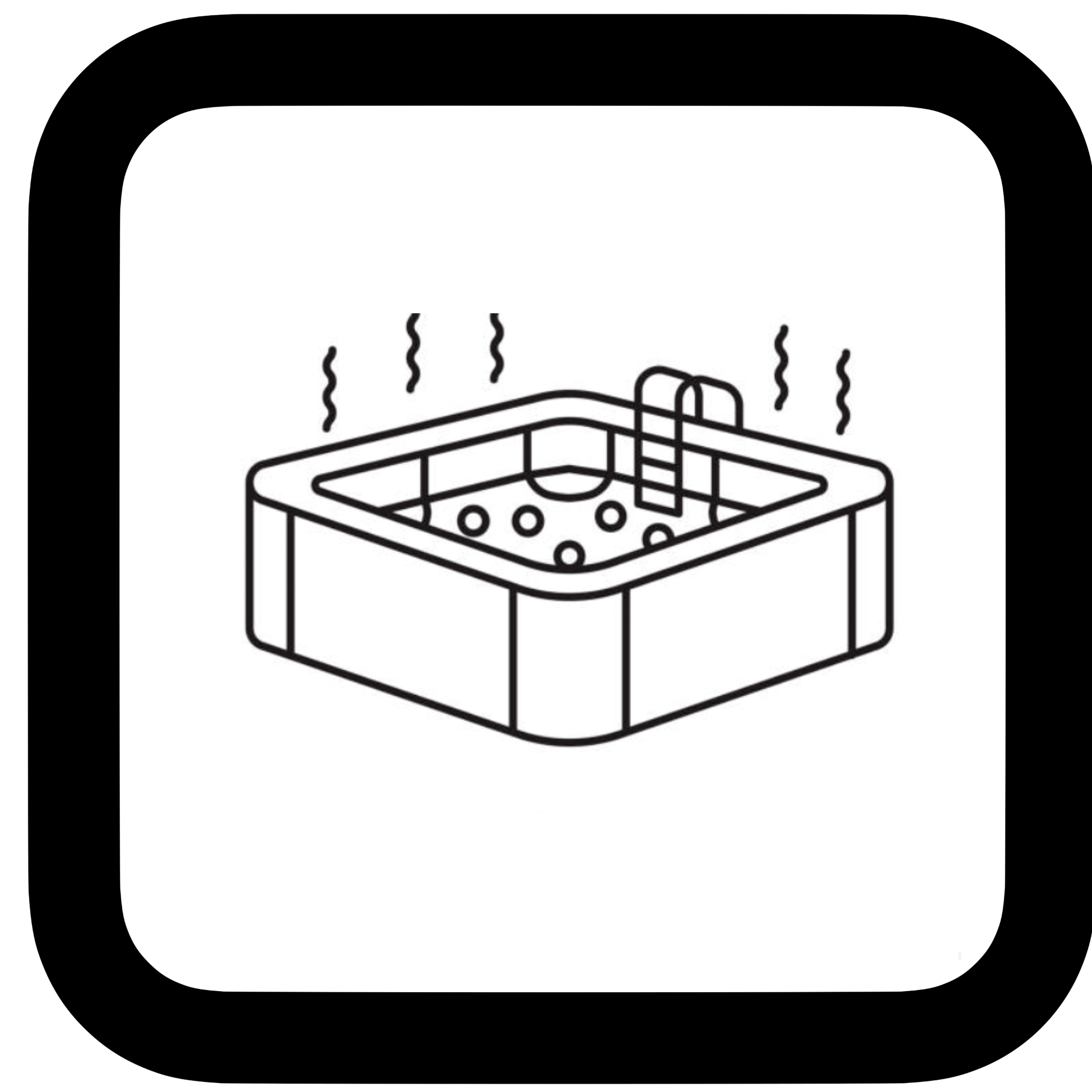 Piscina y jacuzzi con burbujas emitiendo vapor